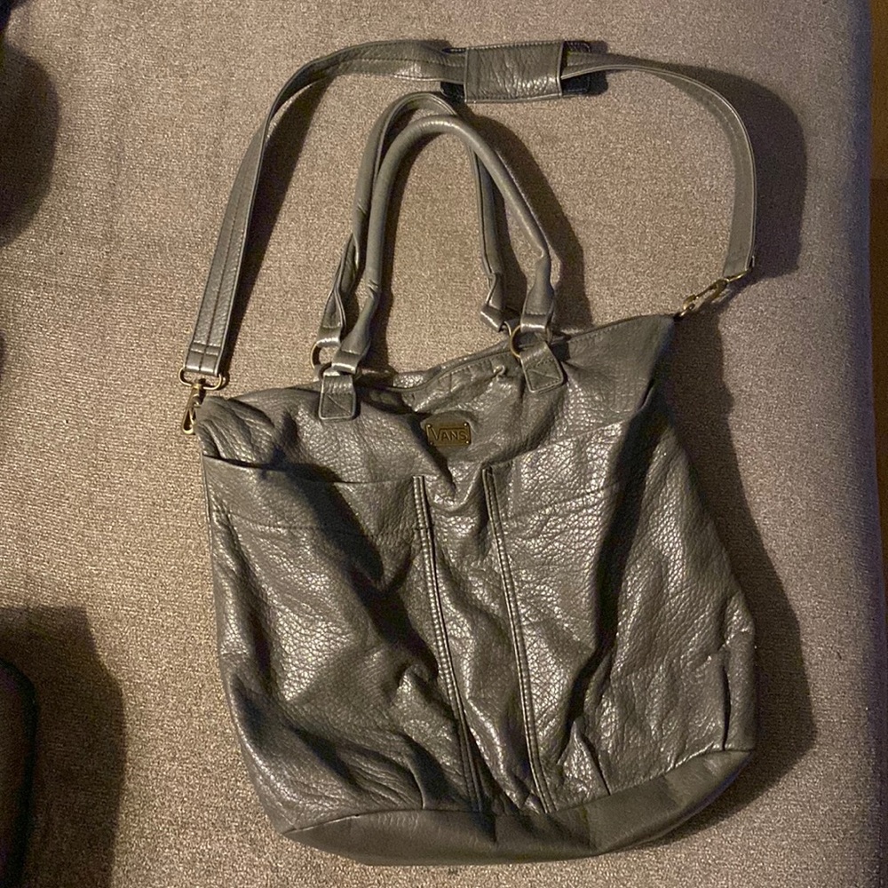 Vans Grey Faux Leather Bag